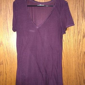 Maroon V neck shirt
